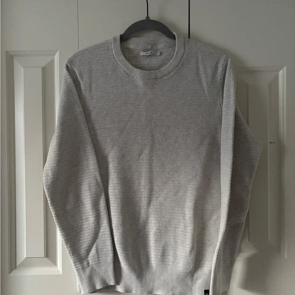 Mango Men's Light Gray Crewneck Textured Sweater - Picture 4 of 11